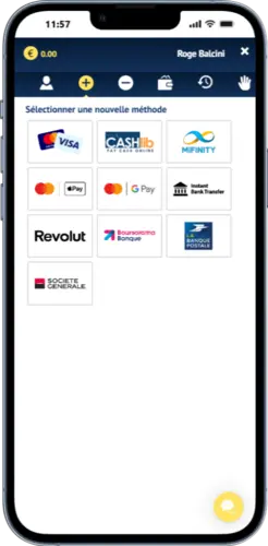Aperçu des méthodes de dépôt disponibles sur Viggoslots, incluant cartes bancaires, portefeuilles électroniques et virements, affichées sur l’interface de paiement du site.