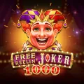 Image du jeu Free Reelin Joker 1000 sur Viggoslots, affichée en carte carrée avec bouton de démo au survol.